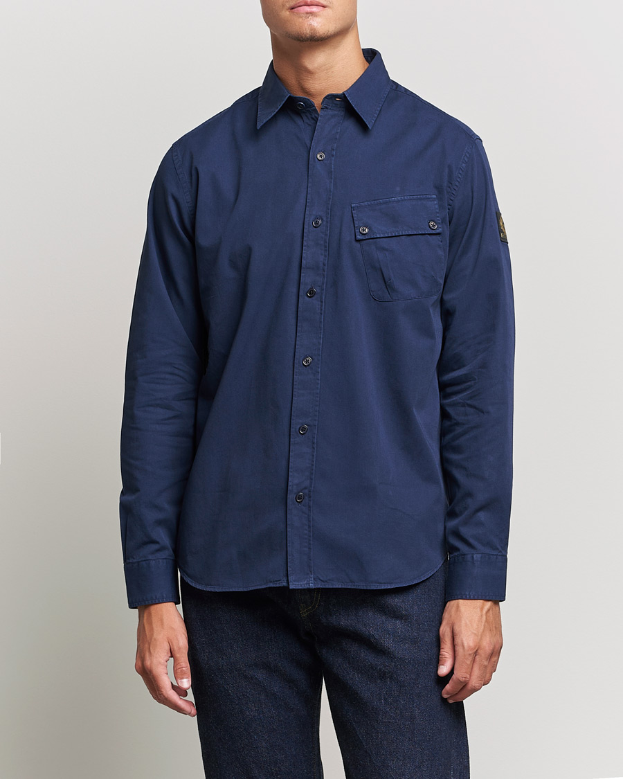 Herr | Skjortor | Belstaff | Pitch Cotton Pocket Shirt Deep Navy