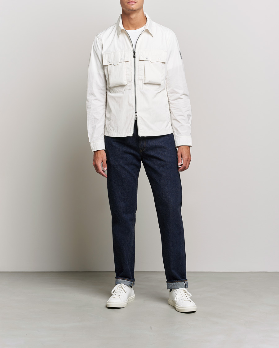 Herr | Skjortor | Belstaff | Tactical Nylon Pocket Overshirt Chalk