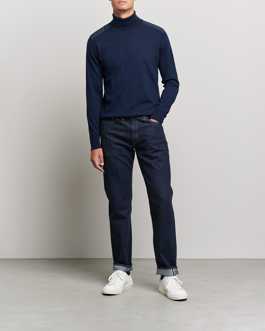Herr | Tröjor | Belstaff | Kingsland Merino Rollneck Washed Navy