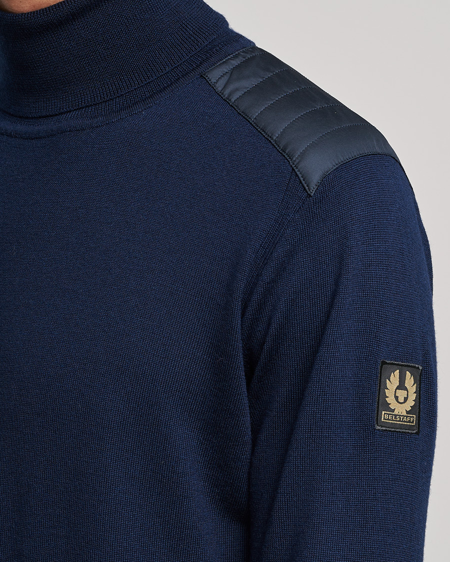Herr | Tröjor | Belstaff | Kingsland Merino Rollneck Washed Navy