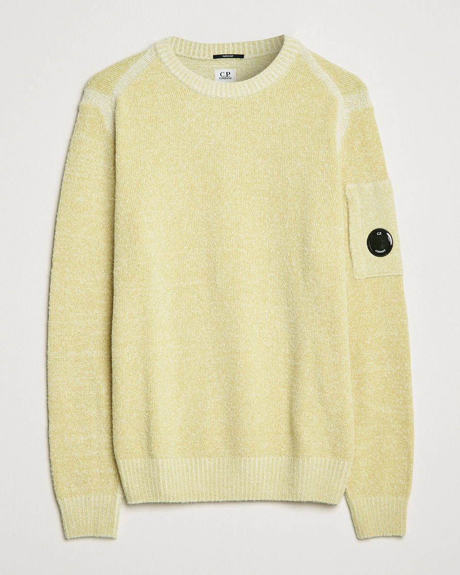Herr | Tröjor | C.P. Company | Fleece Knit Lens Roundneck Yellow