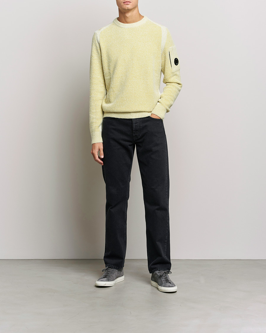 Herr | Tröjor | C.P. Company | Fleece Knit Lens Roundneck Yellow