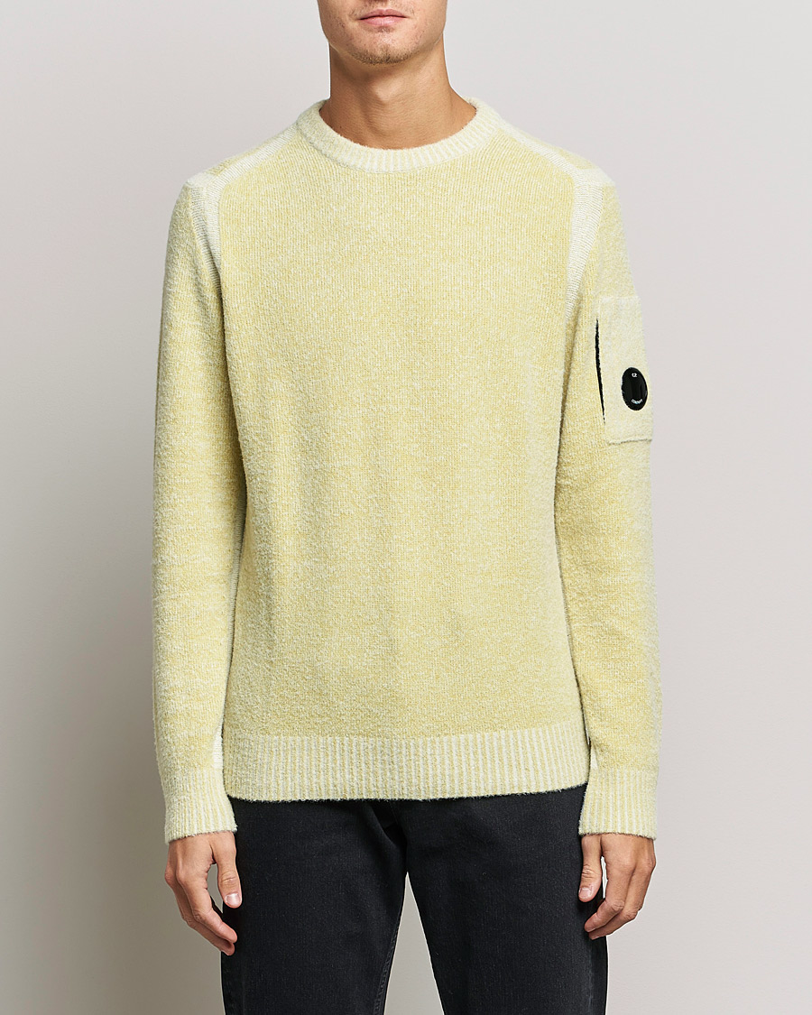 Herr | Tröjor | C.P. Company | Fleece Knit Lens Roundneck Yellow