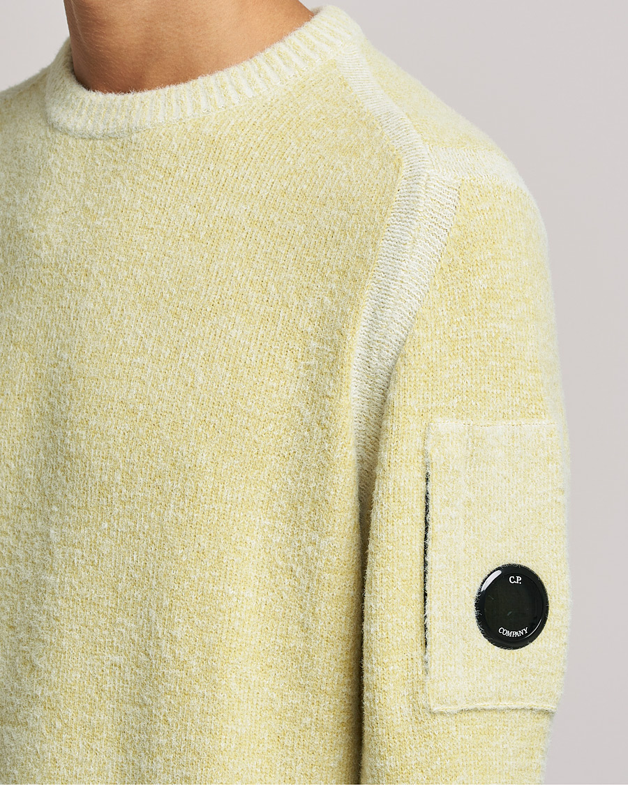 Herr | Tröjor | C.P. Company | Fleece Knit Lens Roundneck Yellow
