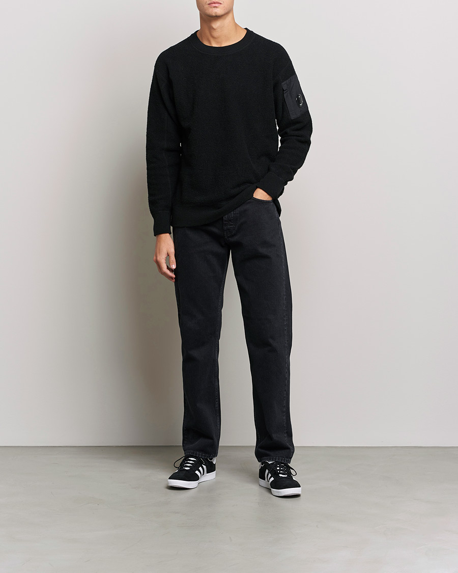 Herr | Tröjor | C.P. Company | Structured Lambswool Lens Roundneck Black