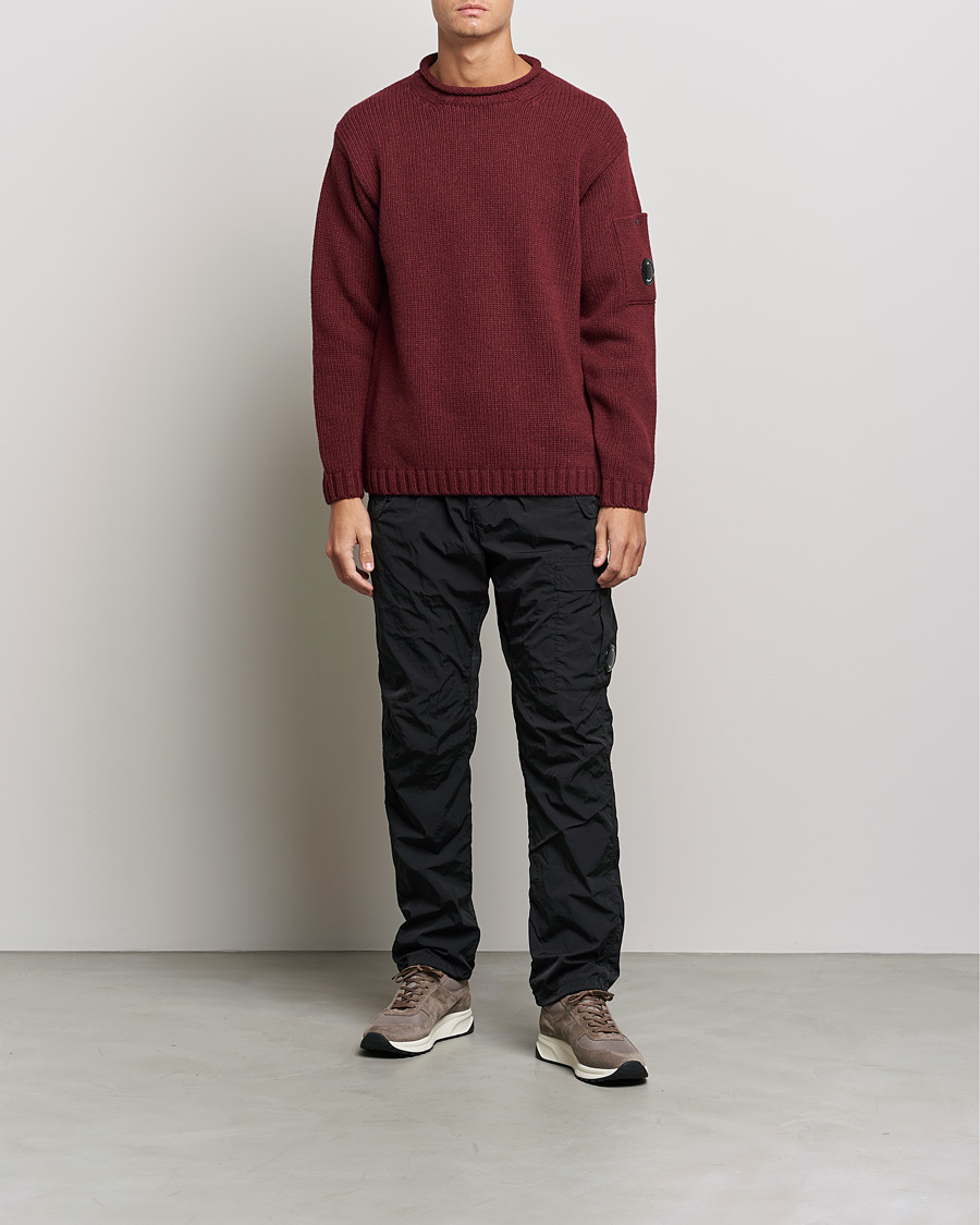 Herr | Tröjor | C.P. Company | Lambswool Lens Roundneck Bordeaux