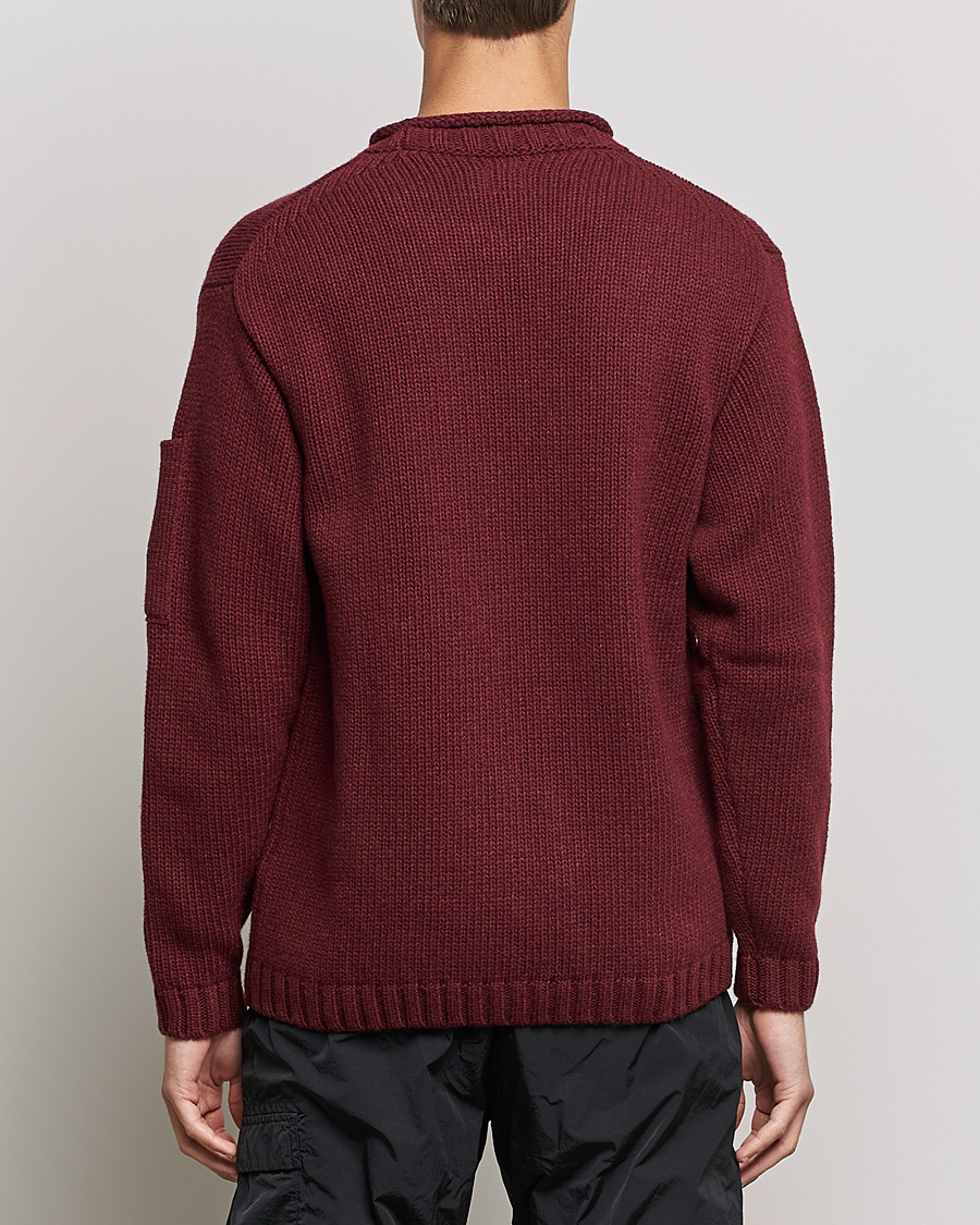 Herr | Tröjor | C.P. Company | Lambswool Lens Roundneck Bordeaux