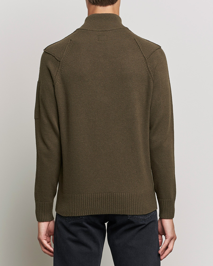 Herr | Tröjor | C.P. Company | Lambswool Lens Half Zip Ivy Green