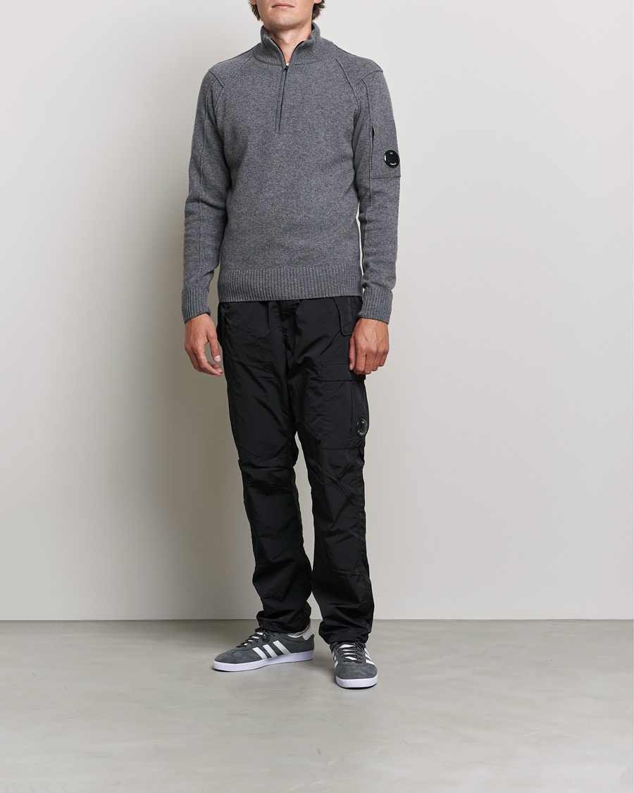 Herr | Tröjor | C.P. Company | Lambswool Lens Half Zip Grey Marl