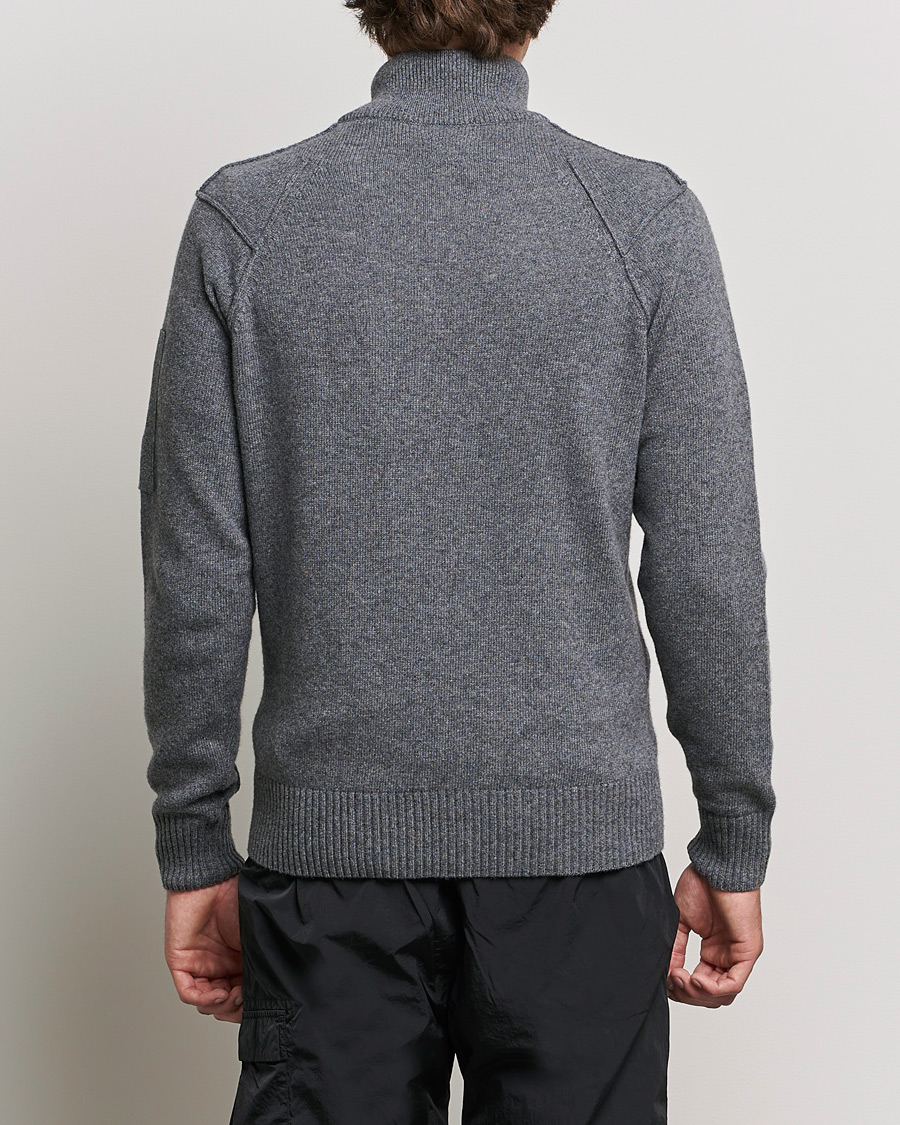 Herr | Tröjor | C.P. Company | Lambswool Lens Half Zip Grey Marl