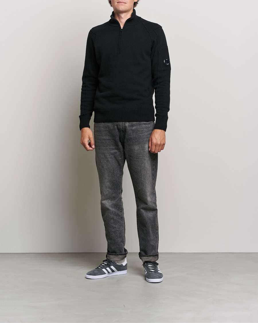 Herr | Tröjor | C.P. Company | Lambswool Lens Half Zip Black