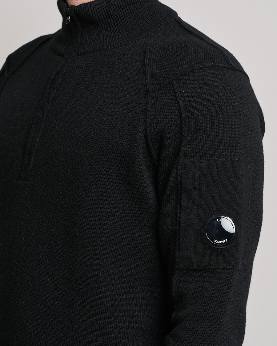 Herr | Tröjor | C.P. Company | Lambswool Lens Half Zip Black
