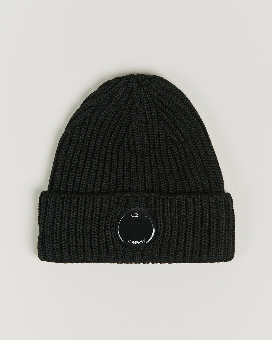 Herr | C.P. Company Knitted Merino Lens Beanie Black | C.P. Company | Knitted Merino Lens Beanie Black