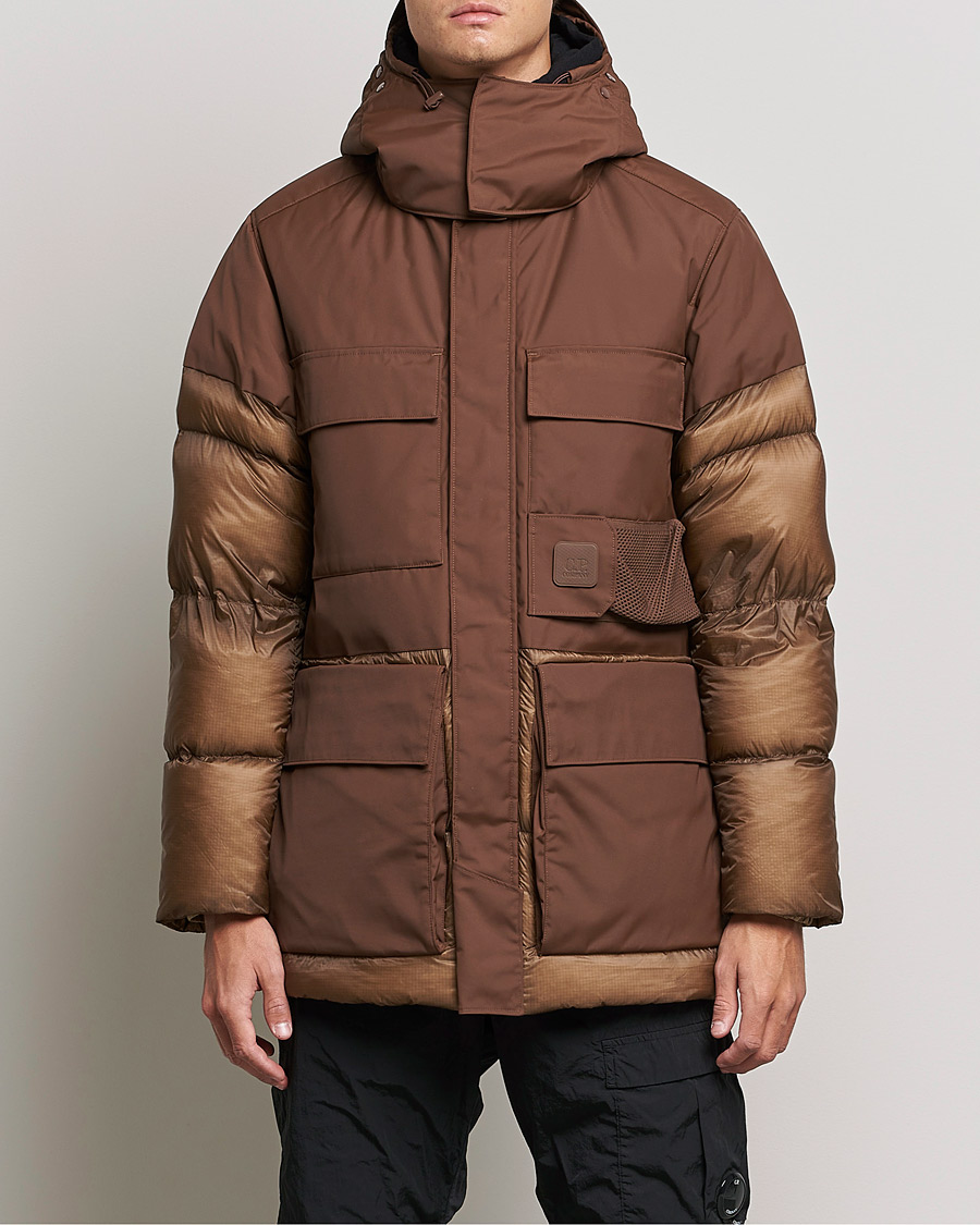 Herr | Jackor | C.P. Company | Metropolis Dynatec Mixed Padded Parka Brown