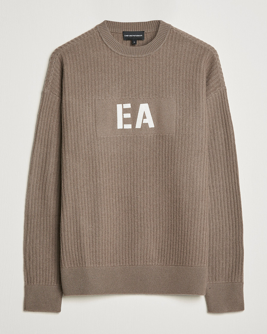 Herr | Tröjor | Emporio Armani | Wool Logo Sweater Camel