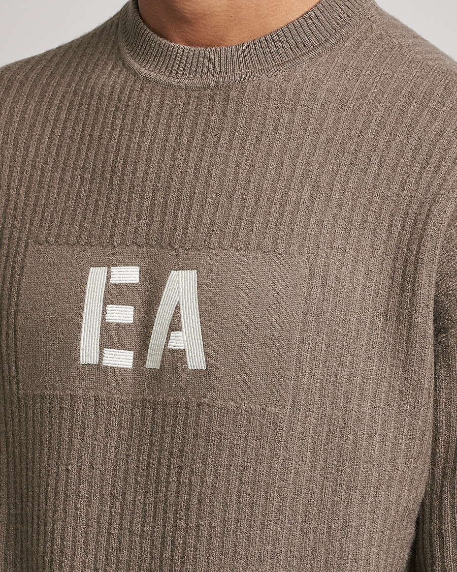 Herr | Tröjor | Emporio Armani | Wool Logo Sweater Camel