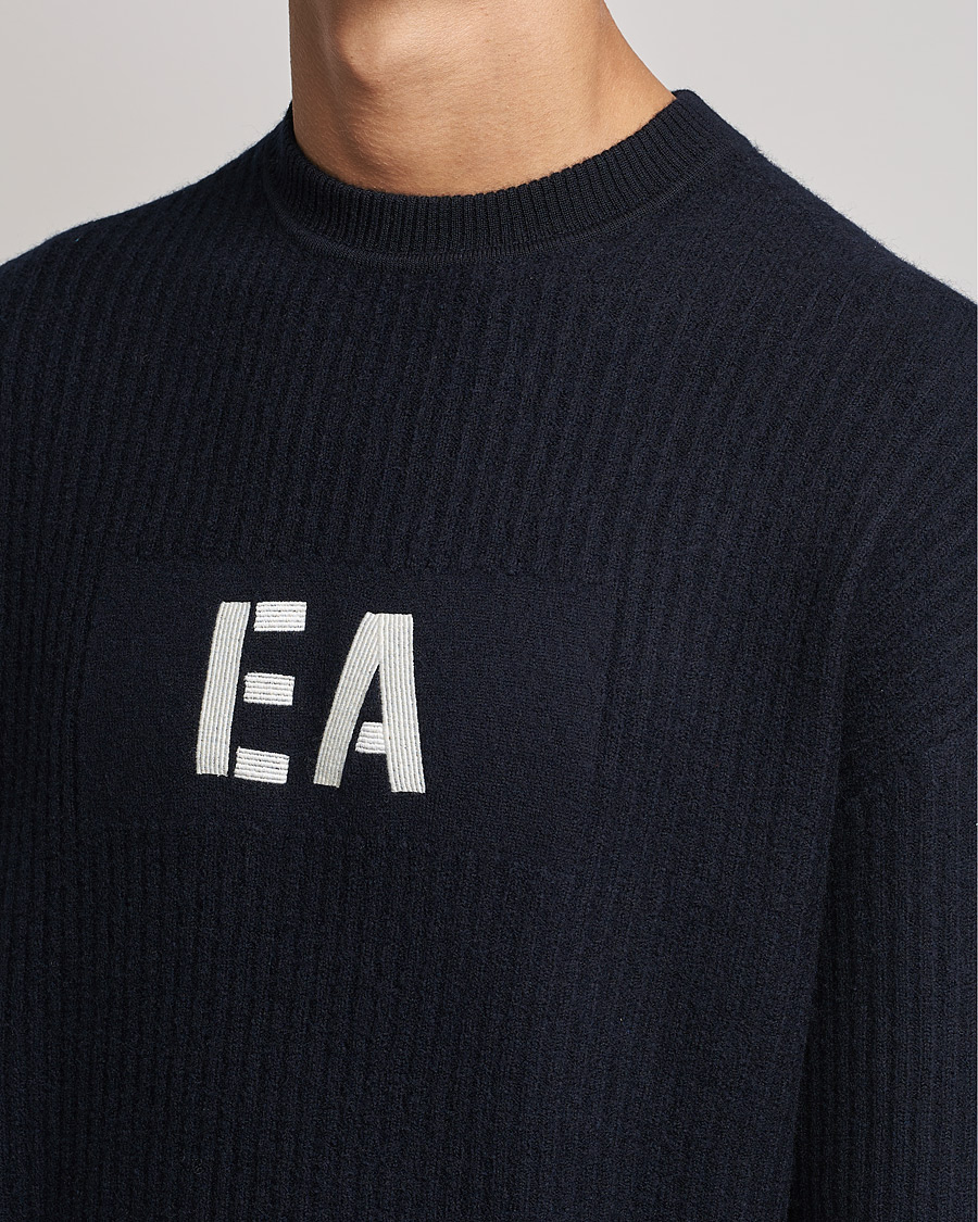 Herr | Tröjor | Emporio Armani | Wool Logo Sweater Navy