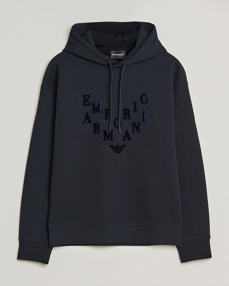 Herr | Tröjor | Emporio Armani | Printed Hoodie Navy