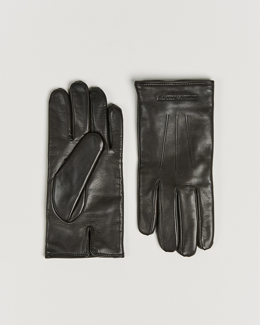 Herr | Emporio Armani Leather Gloves Dark Brown | Emporio Armani | Leather Gloves Dark Brown