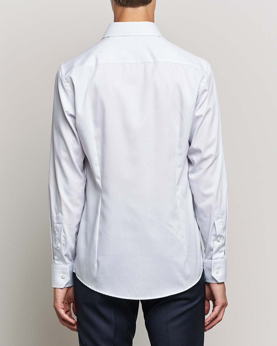 Herr | Skjortor | Eton | Hairline Striped Slim Twill Shirt Navy Blue