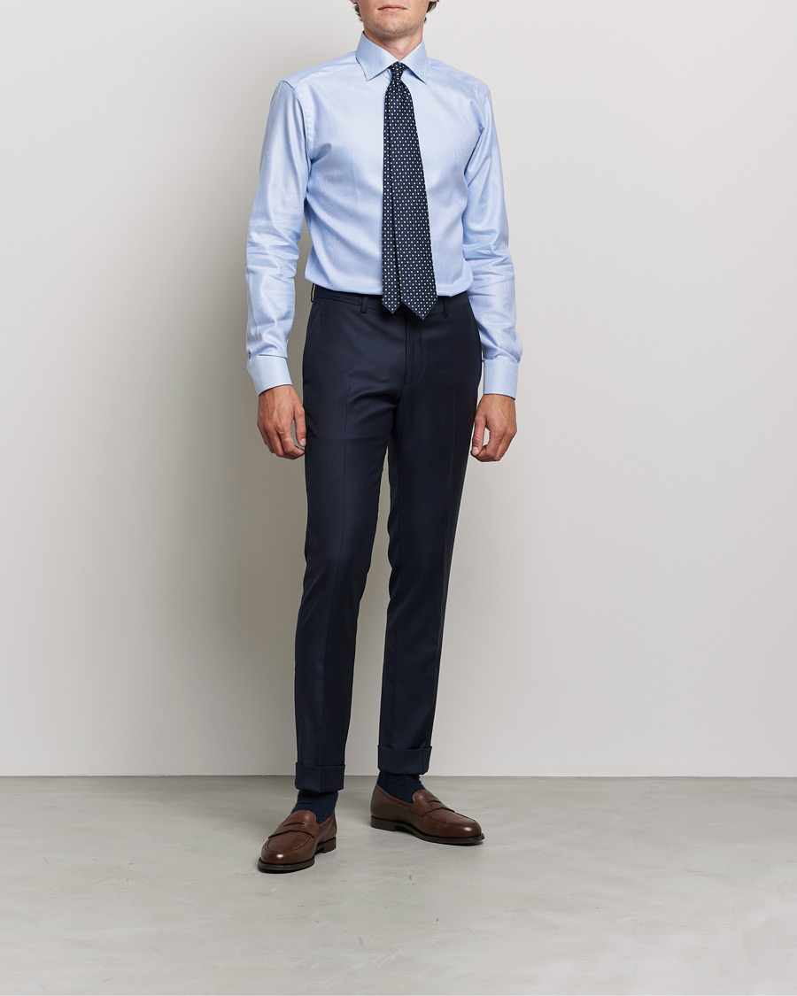 Herr | Businesskjortor | Eton | Royal Dobby Shirt Mid Blue