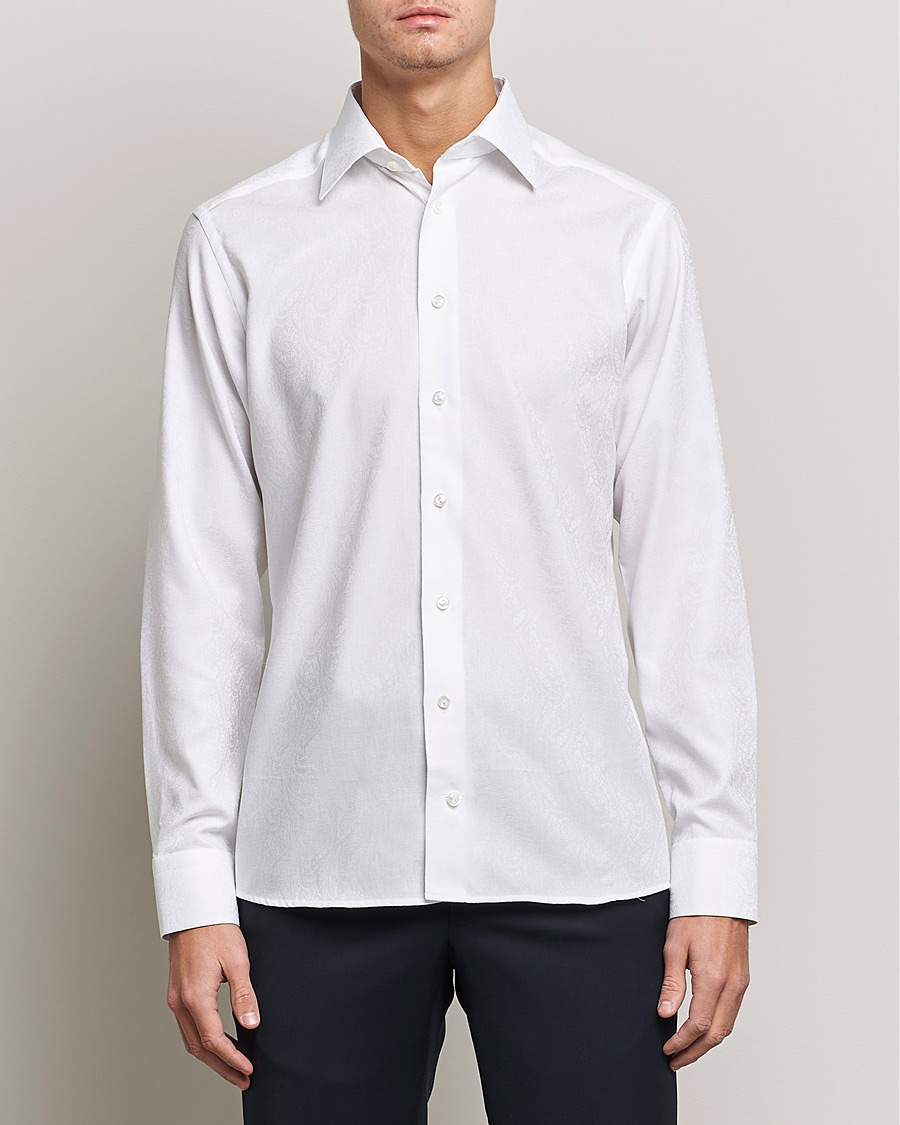 Herr | Skjortor | Eton | Jaquard Paisley Shirt White