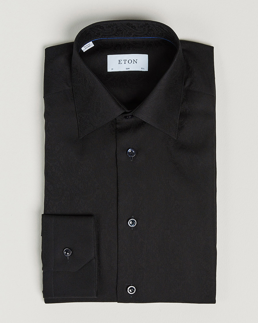 Herr | Skjortor | Eton | Jaquard Paisley Shirt Black