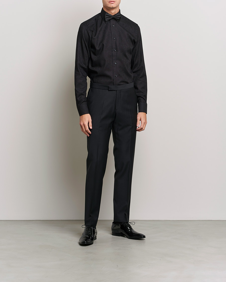 Herr | Businesskjortor | Eton | Jaquard Paisley Shirt Black