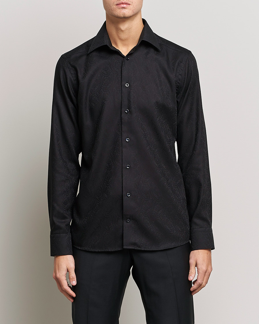 Herr | Skjortor | Eton | Jaquard Paisley Shirt Black