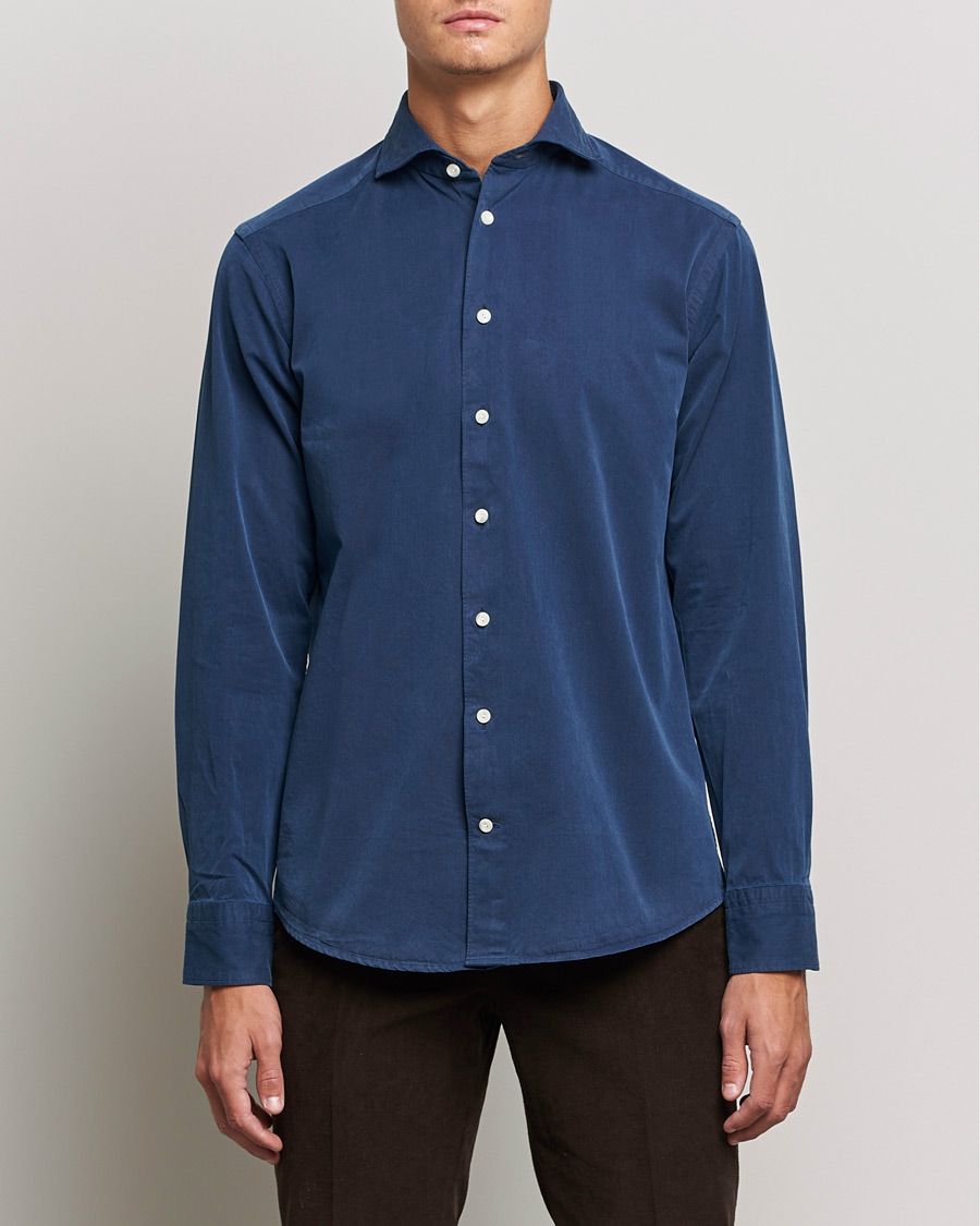 Herr |  | Eton | Recycled Cotton Denim Shirt Blue