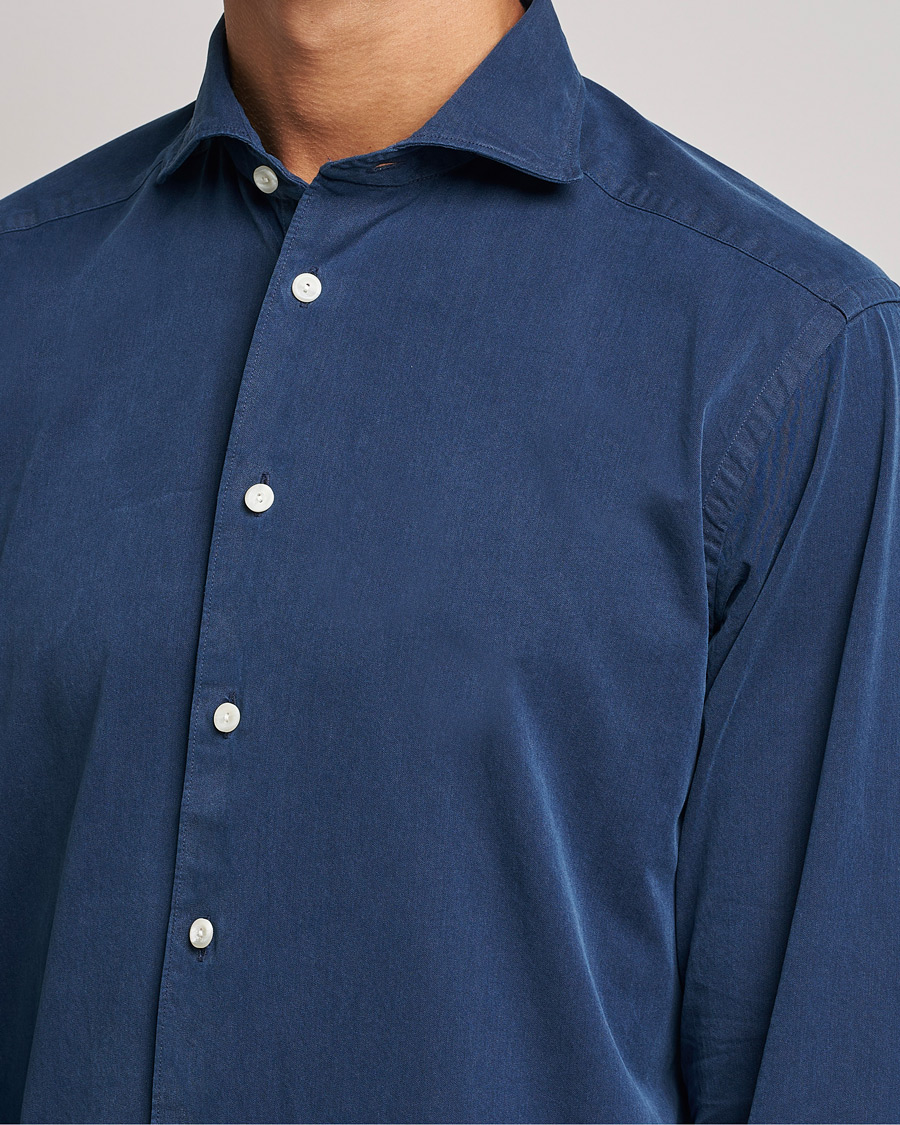 Herr | Skjortor | Eton | Recycled Cotton Denim Shirt Blue