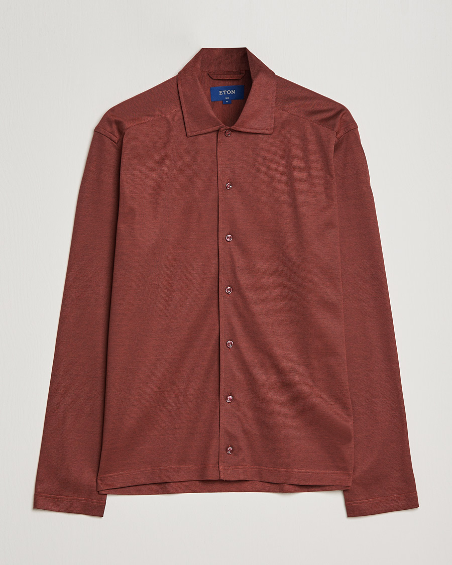 Herr | Tröjor | Eton | Oxford Pique Shirt Mid Red