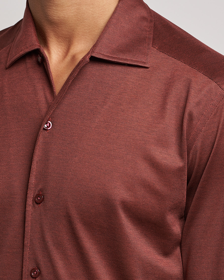Herr | Tröjor | Eton | Oxford Pique Shirt Mid Red