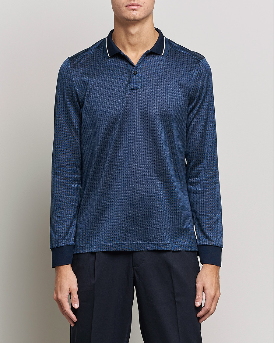 Herr |  | Eton | Jacuard Polo Shirt Navy
