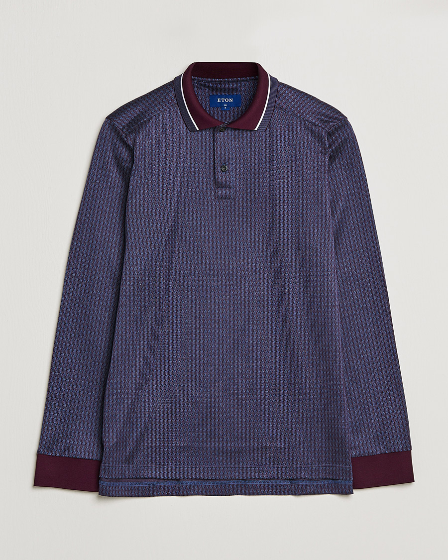 Herr | Tröjor | Eton | Jacuard Polo Shirt Red