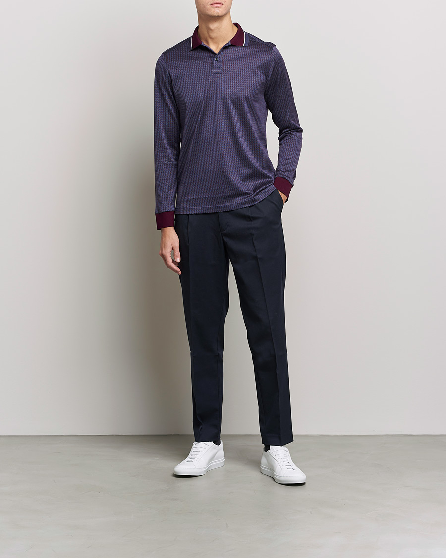 Herr | Tröjor | Eton | Jacuard Polo Shirt Red