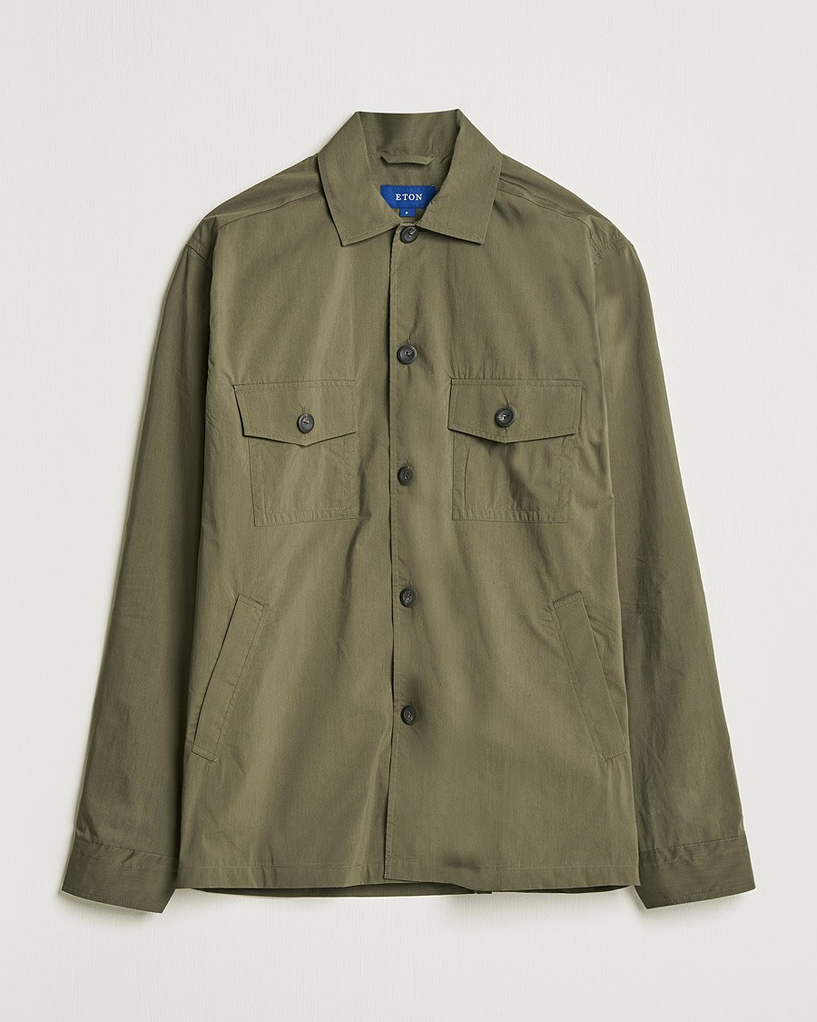 Herr | Skjortor | Eton | Cotton Nylon Overshirt Olive