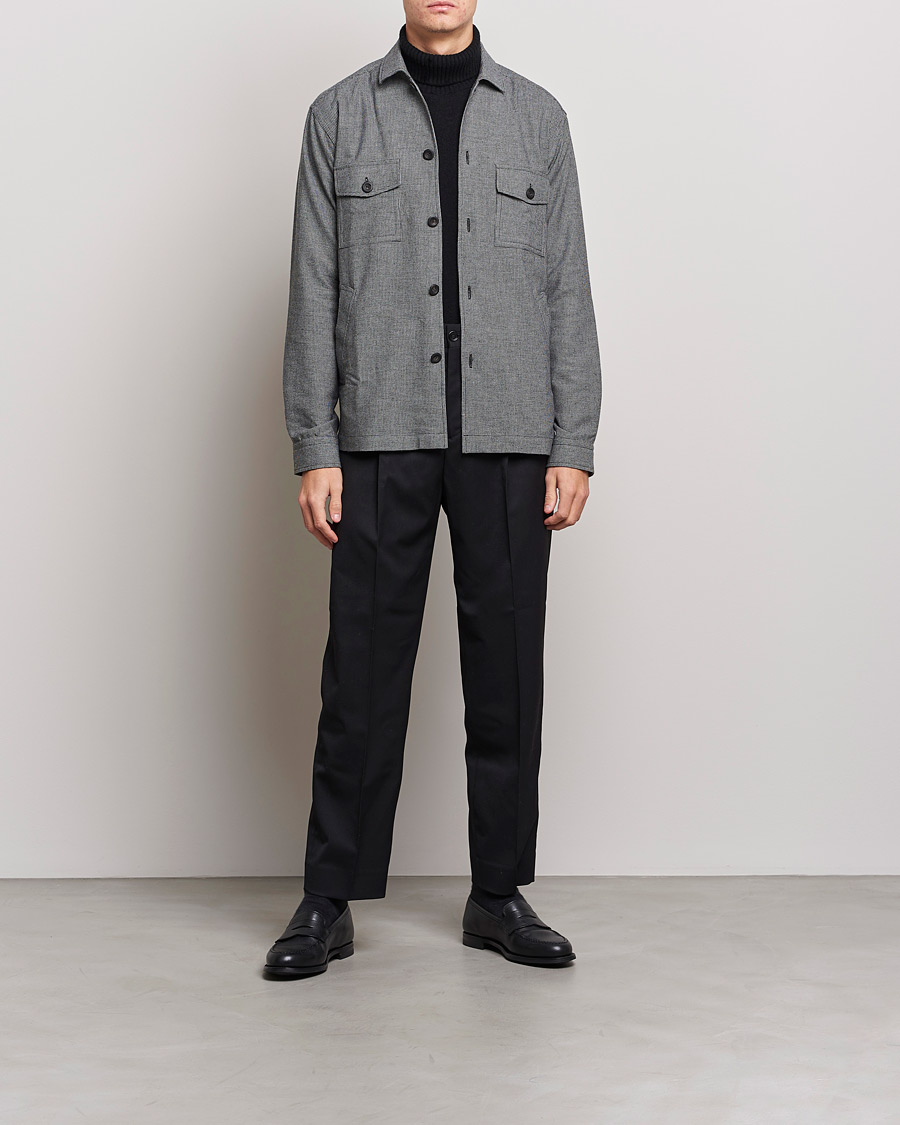 Herr | Skjortjackor | Eton | Wool Cashmere Overshirt Black