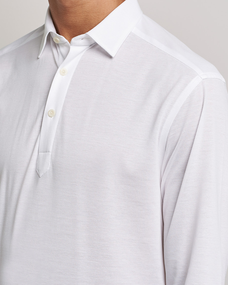 Herr | Tröjor | Eton | Slim Fit Cotton Piqué Popover Shirt White