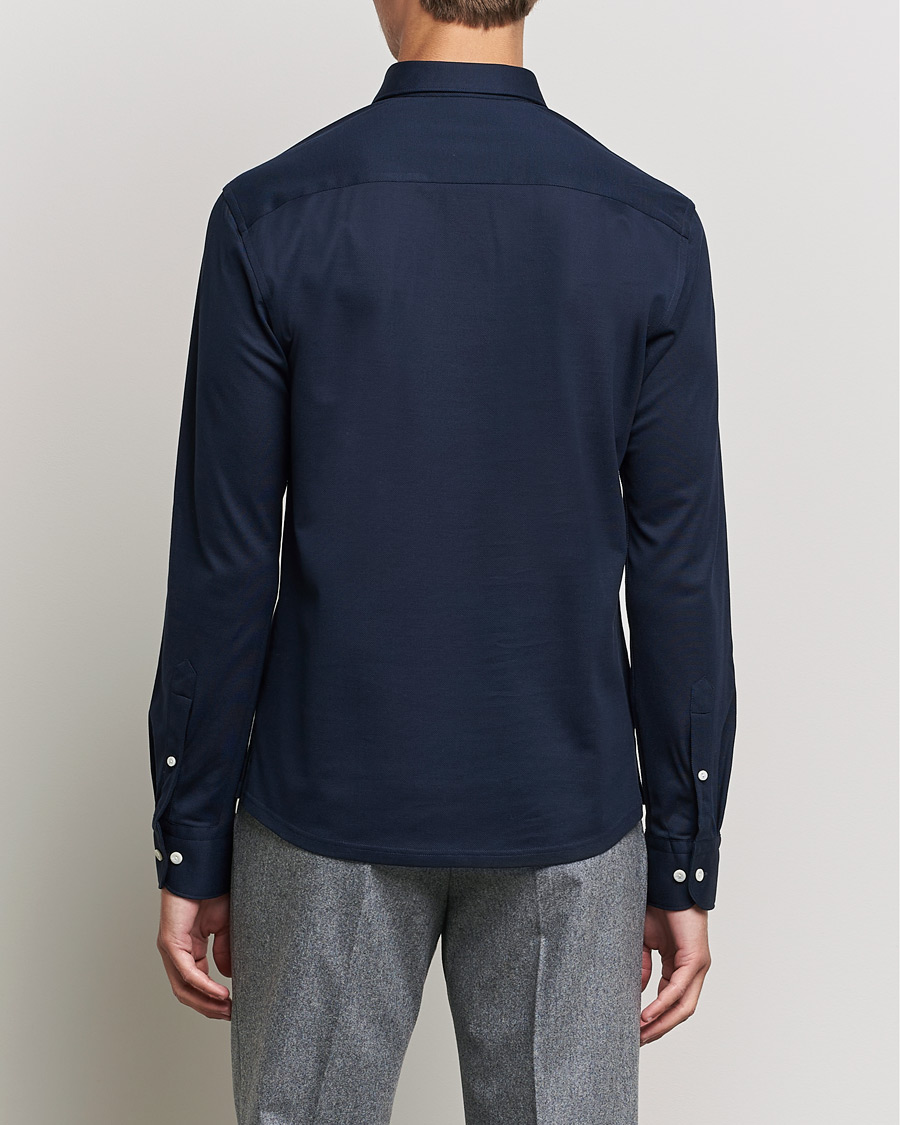 Herr | Tröjor | Eton | Slim Fit Cotton Piqué Popover Shirt Navy