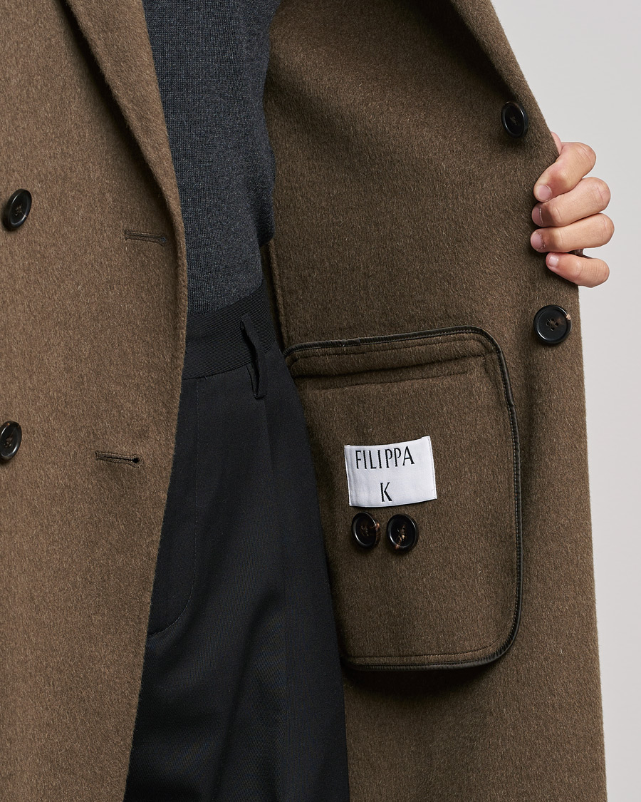 Herr | Jackor | Filippa K | Athens Wool Cashmere Coat Olive Melange