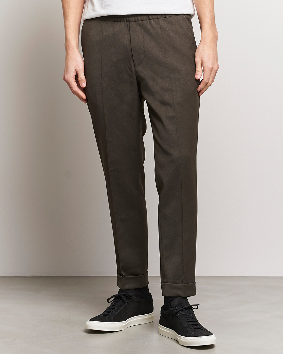 Herr | Drawstringbyxor | Filippa K | Terry Wool Trousers Dark Forest Green