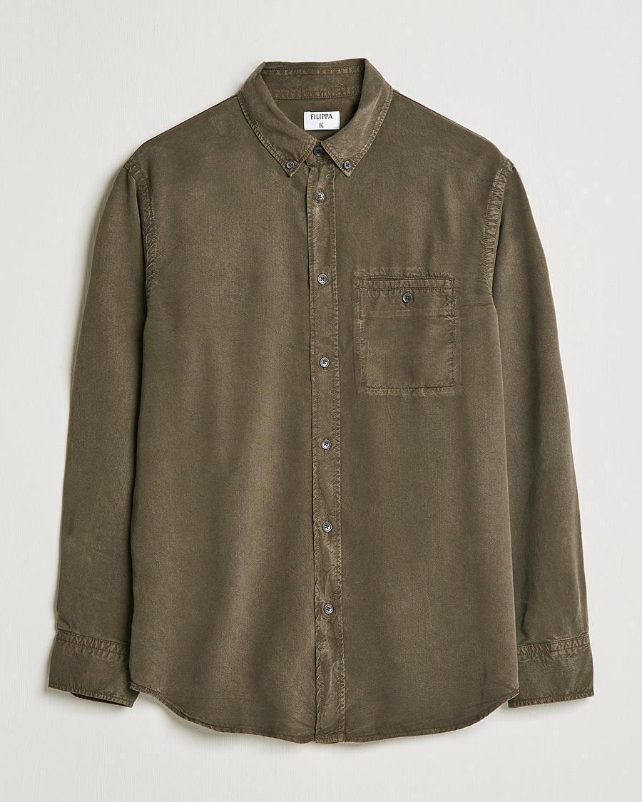 Herr | Skjortor | Filippa K | Zachary Tencel Shirt Dark Forest Green