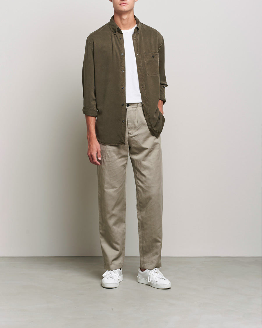 Herr | Skjortor | Filippa K | Zachary Tencel Shirt Dark Forest Green