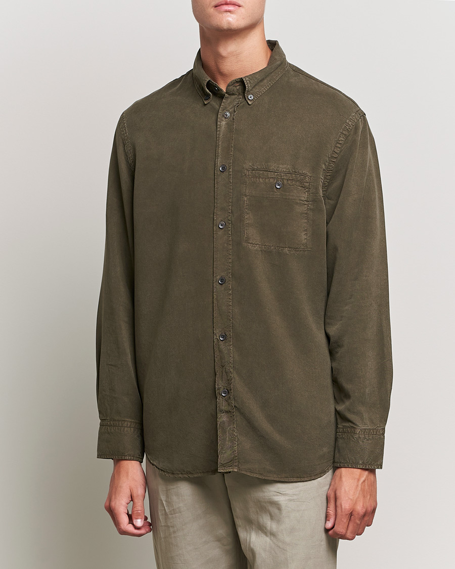 Herr | Skjortor | Filippa K | Zachary Tencel Shirt Dark Forest Green