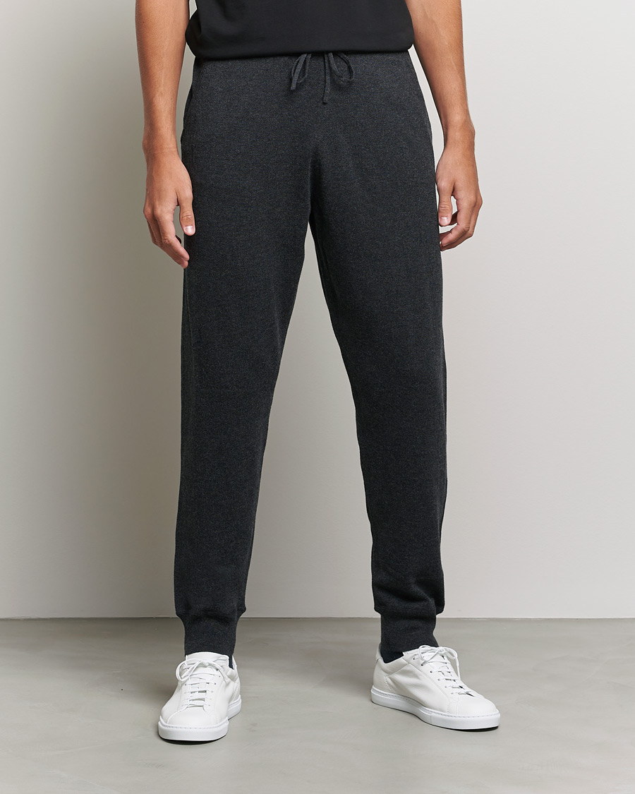 Herr | Mjukisbyxor | Filippa K | Hall Cotton Wool Trouser Antracite Melange
