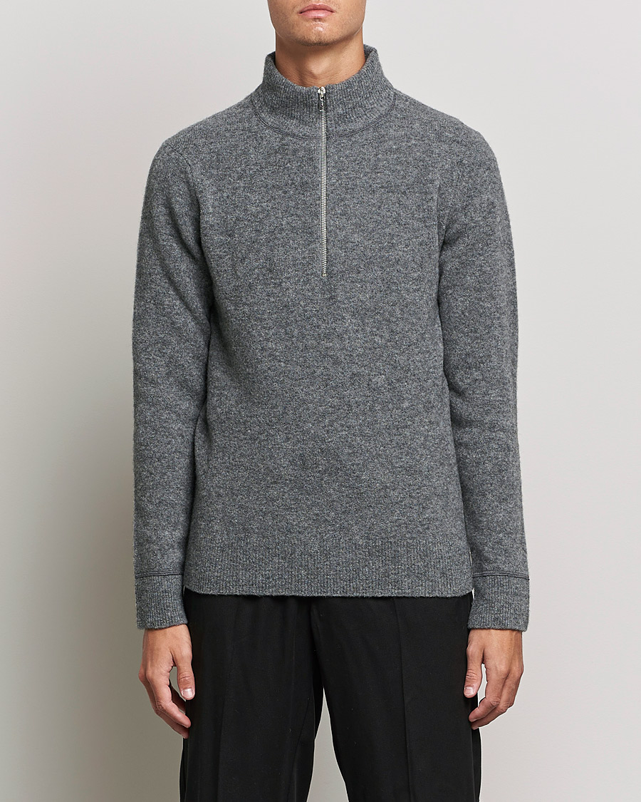 Herr |  | Filippa K | Andrew Yak Zip Sweater Mid Grey Melange
