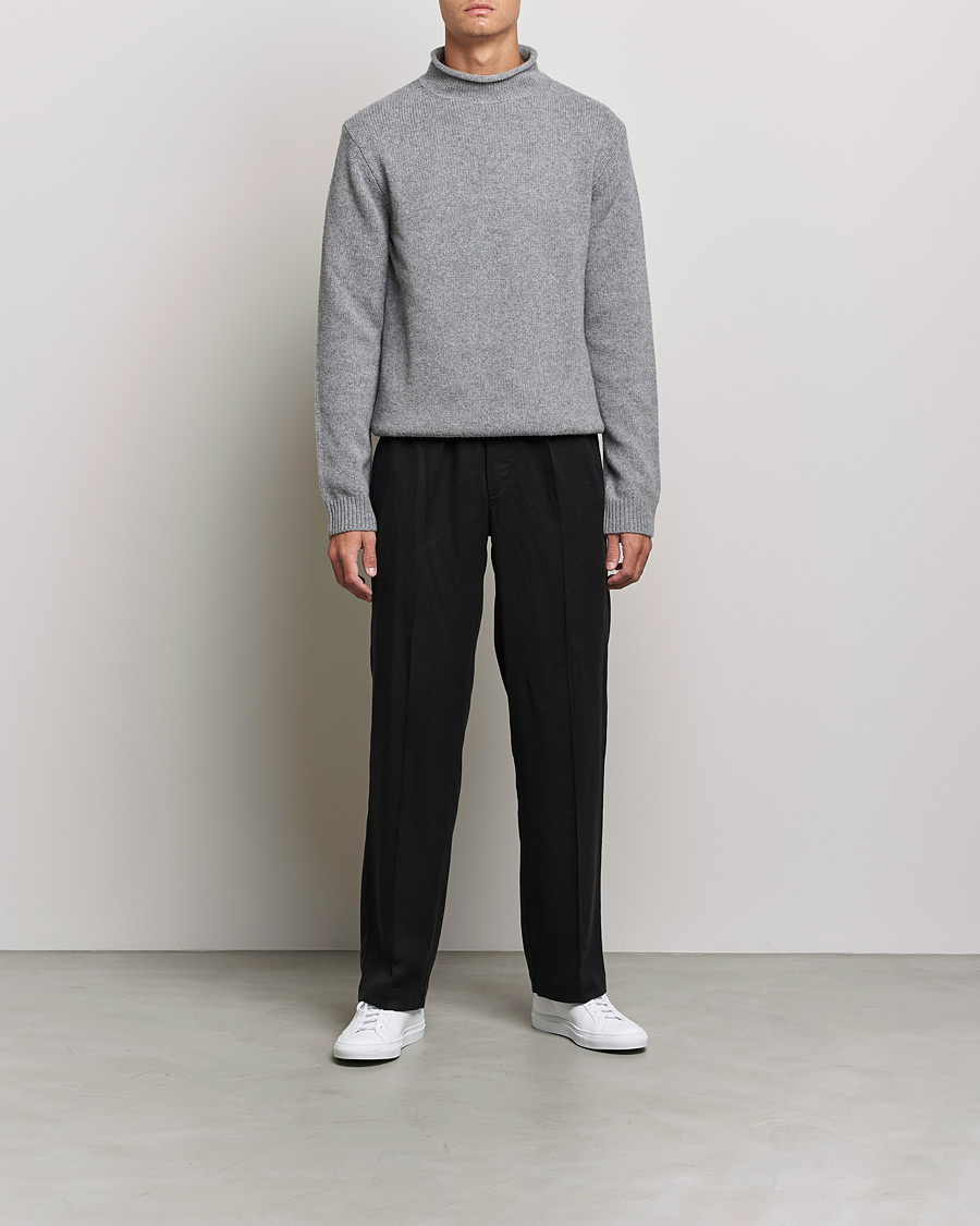 Herr | Tröjor | Filippa K | Milo Wool Cashmere Sweater Mid Grey Melange