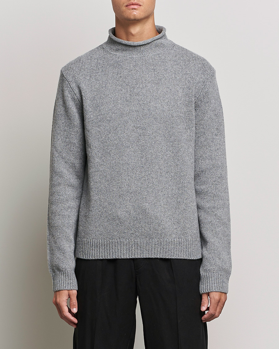 Herr |  | Filippa K | Milo Wool Cashmere Sweater Mid Grey Melange