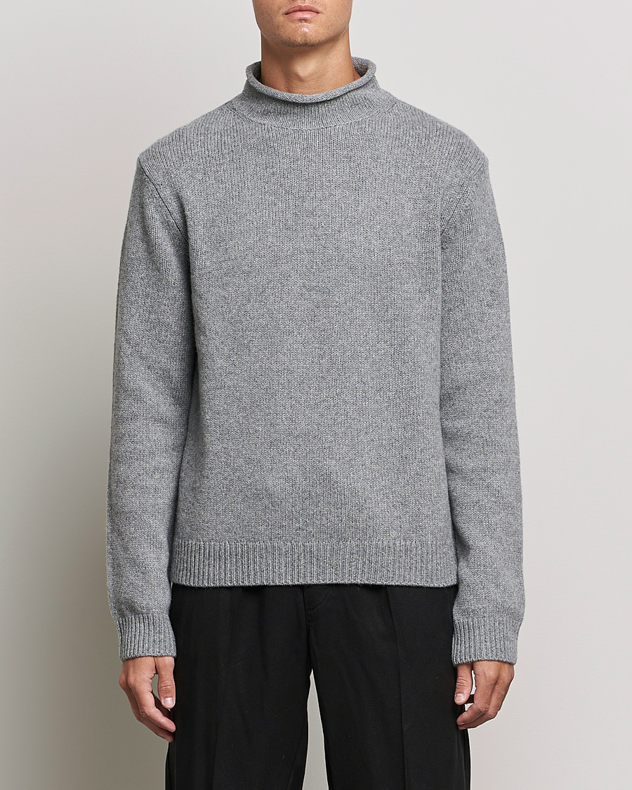 Herr | Tröjor | Filippa K | Milo Wool Cashmere Sweater Mid Grey Melange